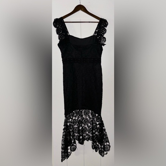 Lena Bodycon Dress Lace Flutter Sweetheart Neck Women M Whimsigoth Fairy Grunge - Picture 1 of 8